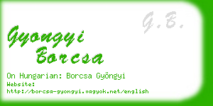 gyongyi borcsa business card