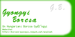 gyongyi borcsa business card